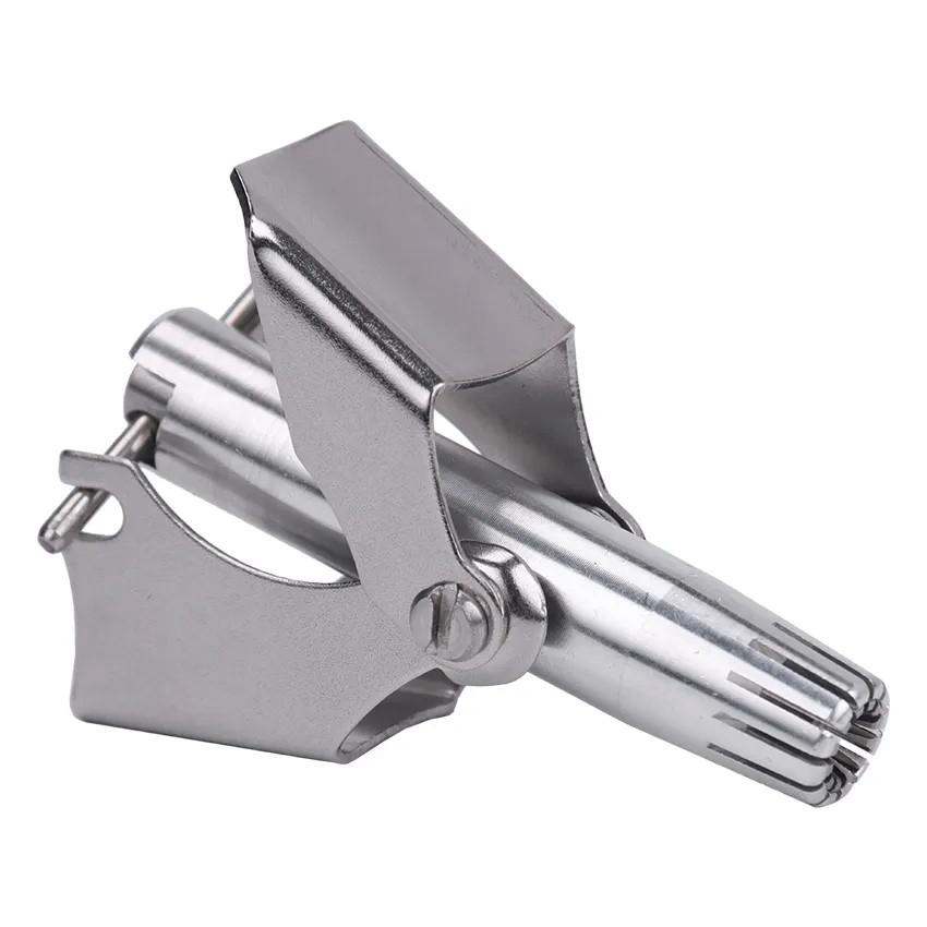 1 szt. Trymer do włosów w nosie dla mężczyzn, stal nierdzewna, ręczny trymer, odpowiedni do golenia włosów w nosie, zmywalny, przenośny trymer do włosów w nosie