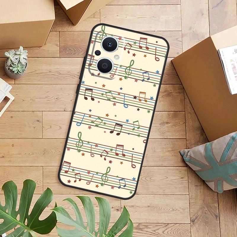 Music Score Musical Notes Case For OPPO Reno 14F 13F 12F 10 11 12 13 14 Pro 7 8 Lite OPPO Find X9 X8 X6 X5 Pro Cover