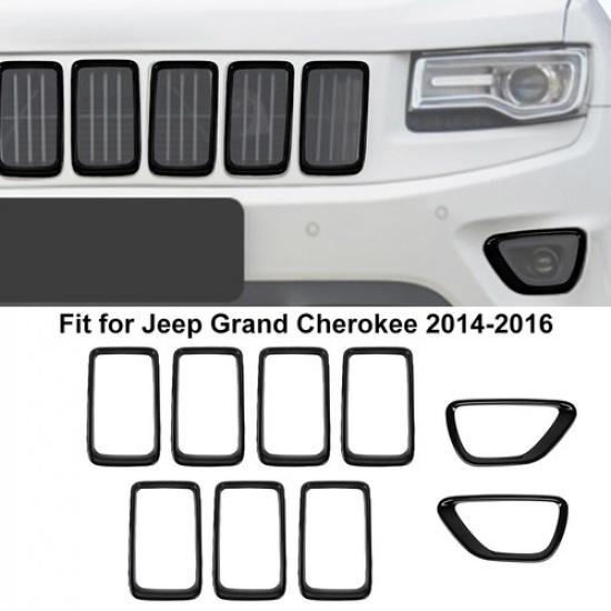For 2014-16 Jeep Grand Cherokee Grille Taillight Fog Lamp Cover Frame Trim Bezel