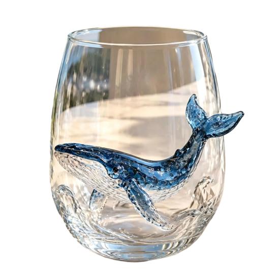 Unique Coastal Style Drinking Glass 12oz Octopus Water Cup Embossed Design Hand Painted Marine Cup for Ocean Lovers Home Bar Decor Decorative Theme