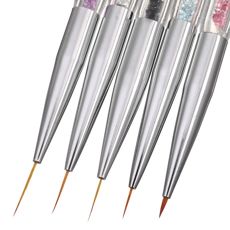 5 Pcs/set Nail Art Pen Set Double-head Point Drilling Pen Drawing Line Pen Nail Art Brush Set