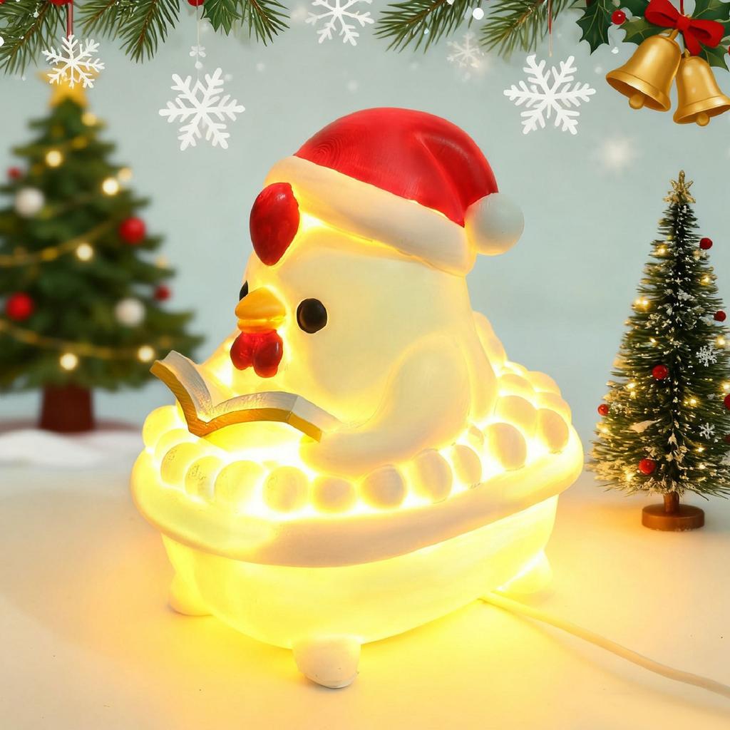 Christmas Resin Bathtub Bath Old Man Snowman Resin Decorative Lamp Christmas Party Gift