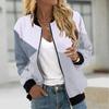Women Casual Long Sleeve Printed Zip Jacket Fashion Coat With Pockets