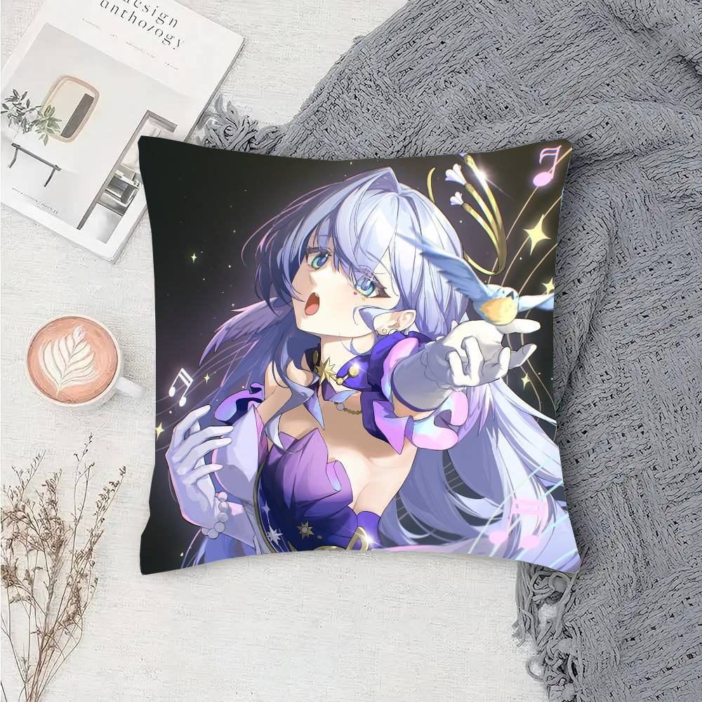 Robin Game H-Honkai Star Rail Pillow Case Fashion Square Pillowcase Bedroom Sofa Room Ins Decoration Leisure