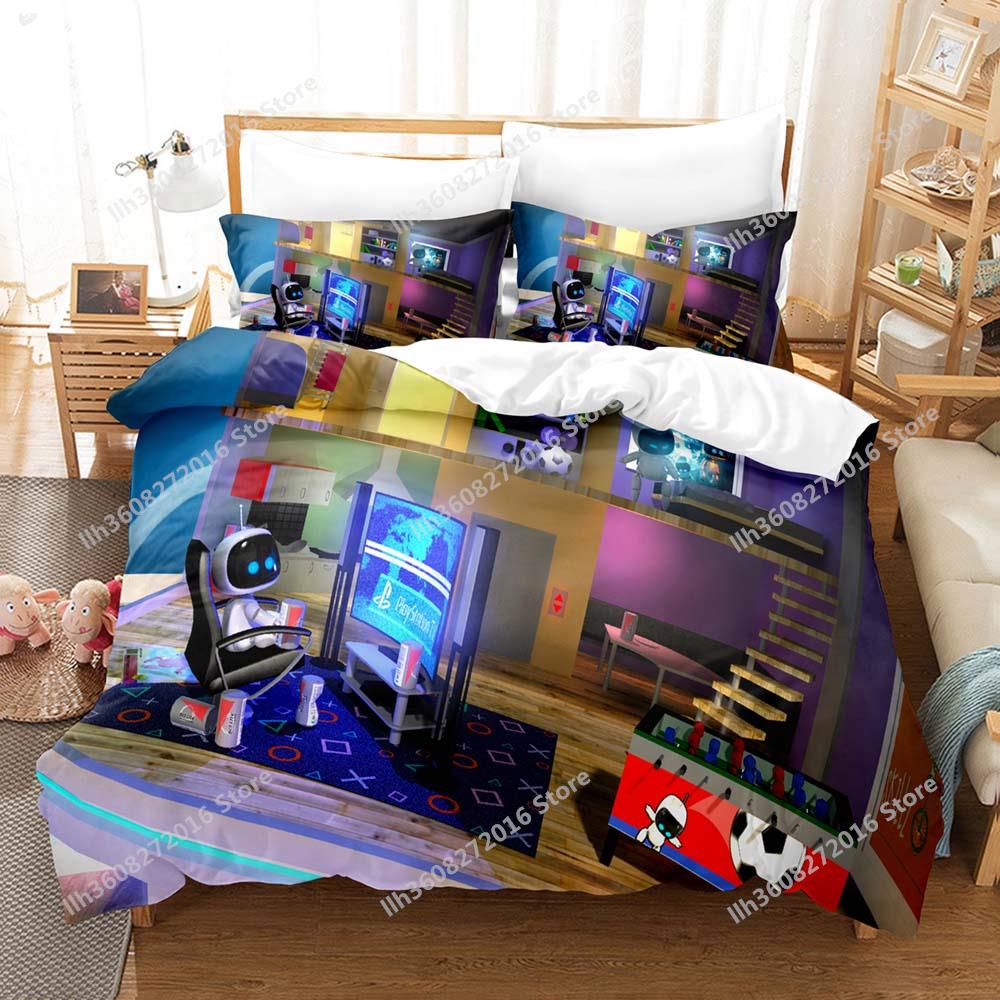 

Колекція постільної білизни Astro Bot Односпальне Twin Повне Queen King Розмір Колекція ліжок Спальня для дорослих дітей Підодіяльники Колекції 3D друк Аніме З постільною білизною S EU Single(135x200cm)