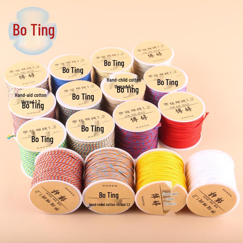 20m Multicolor Tie-Dyed Cotton Thread for DIY Moon Bodhi Bracelet