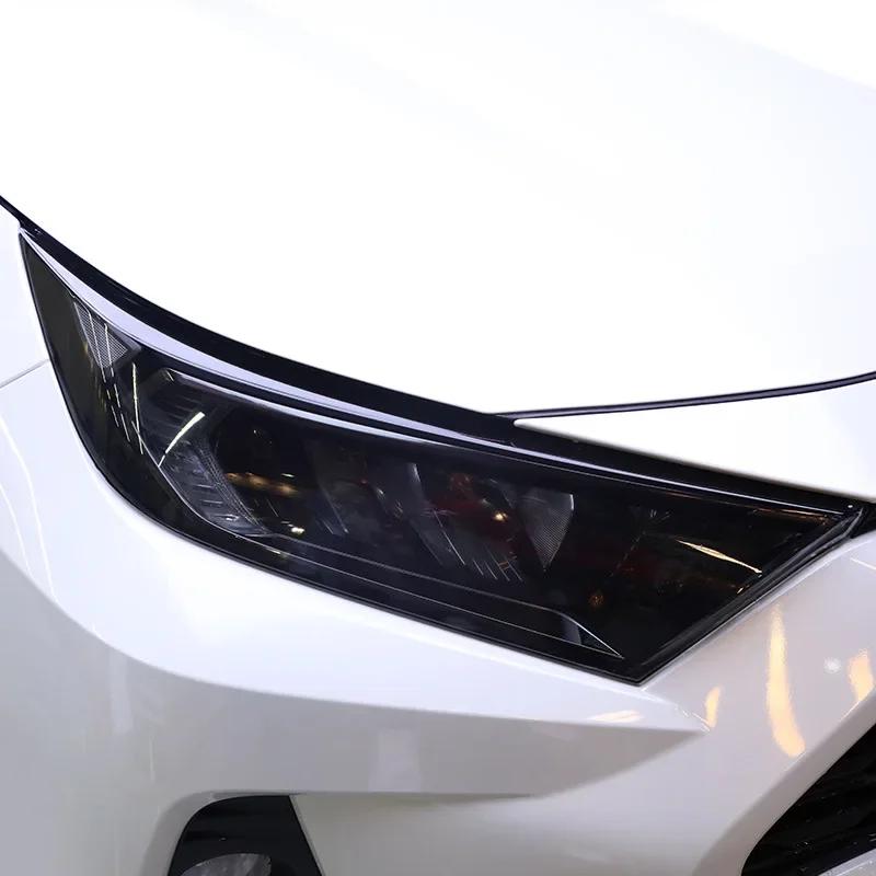 2Pcs Car Headlight Protective Film Protection Tint Black Transparent TPU Sticker For Toyota RAV4 XA50    Accessories
