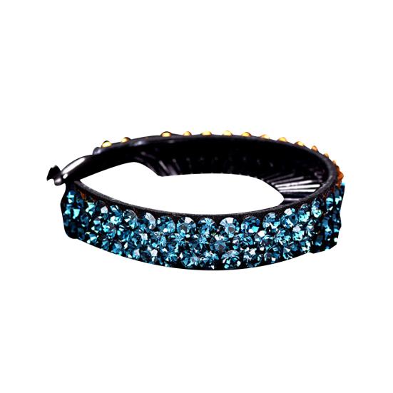 Women Rhinestone Inlaid Hair Claws Twist Clip Hairpin Headwear Bun Accessory