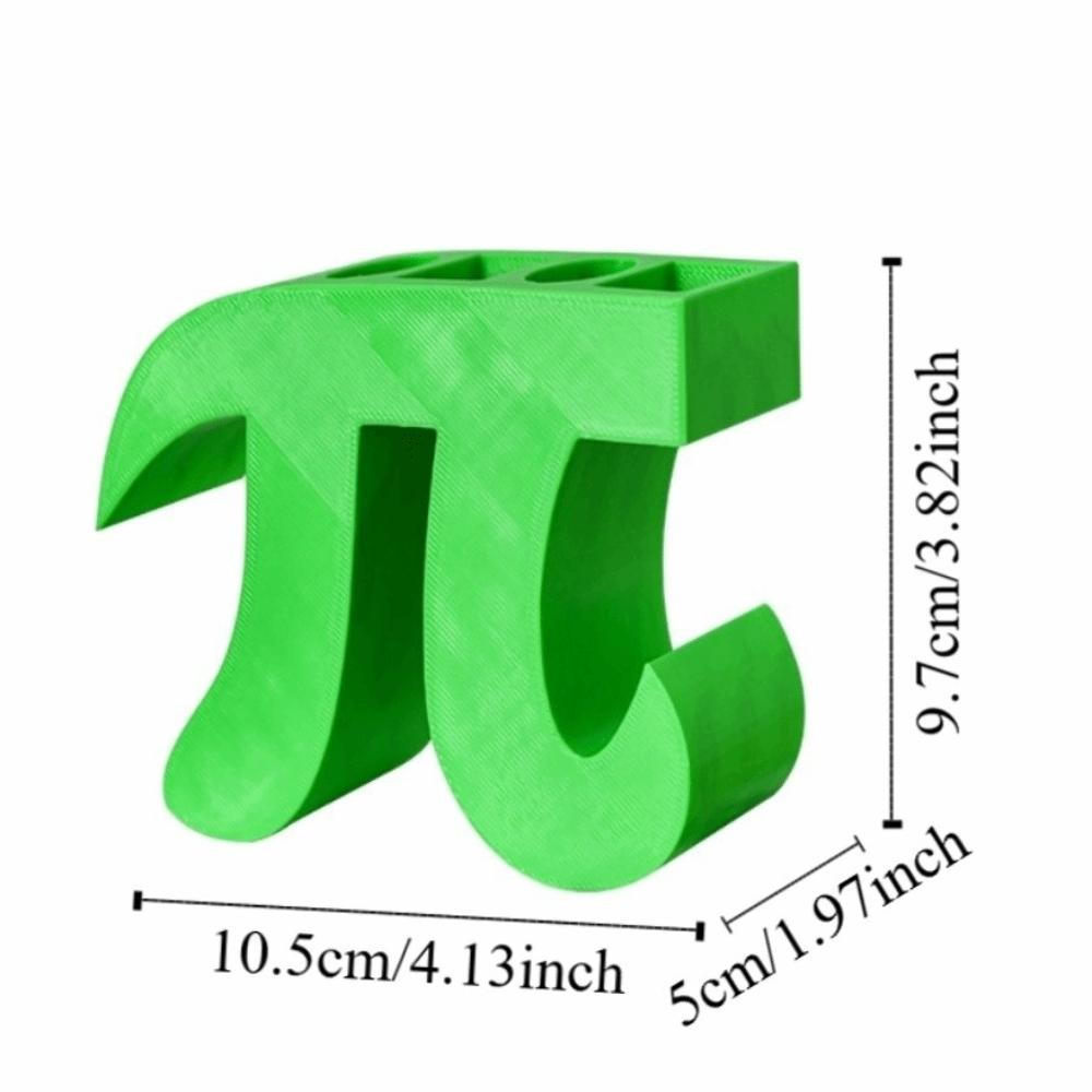 Math Festival Pi Pen Holder Green Stationery Box Multifunctional 3.14 Pi Day Gift Desktop