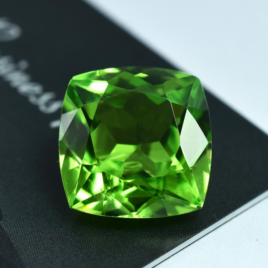 9Ct Natural Rare A++ Quality Green Peridot Cushion Cut Loose Gemstones
