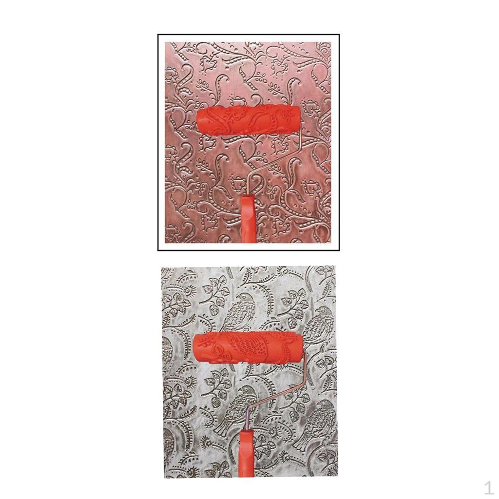 

2 Рельефный малярный валик Рукав для малярной кисти с ручкой Украшение стен #5