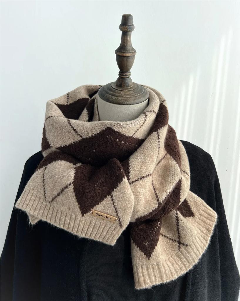 High Quality Classic Wool Blend Solid Scarf Men Women Winter Autumn Knitted Thick Warm Muffler Male Female Korean Version Scarf