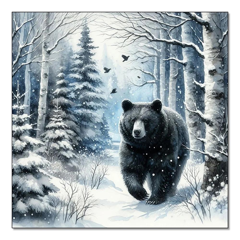 Full Round Diamond Painting Animal Wolf 5d Diy Diamond Mosaic Landscape Winter Home Decorative Rhinestone Pictures Craft Kit