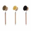 Replaceable Dish Pot Brush Solid Wood Frying Pan Brush Kitchen Cleaning Brush  Dishwashing