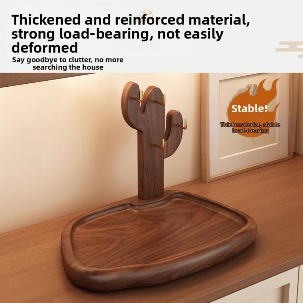 With Hooks Key Hanging Rack Retro Jewelry Dish New Wooden Key Holder Entrance Hall