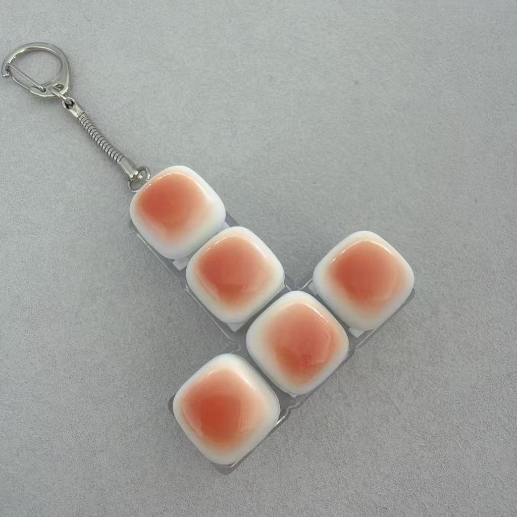 New Simulation Bread Key Decompression Light Key Chain Creative Mechanical Keyboard Button Decompression Fingertip Sensory Toys