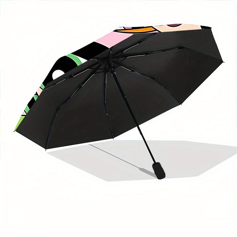 1pc Powerpuff Girls Automatic Umbrella 8-Bone Design Compact Gear for Outdoor Travel, Perfect Gift for Friends or Family yy280828174