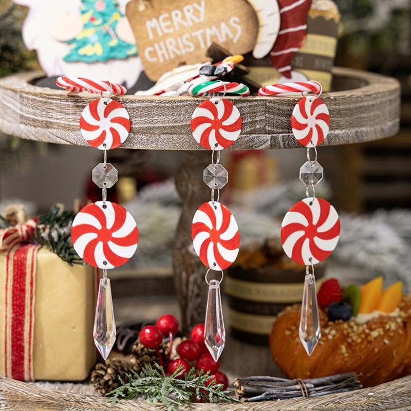Set of 15 Elegant Christmas Tree Hanging Pendant Festival Candy Cane Cone Hanging Charm for Christmas Tree Decoration