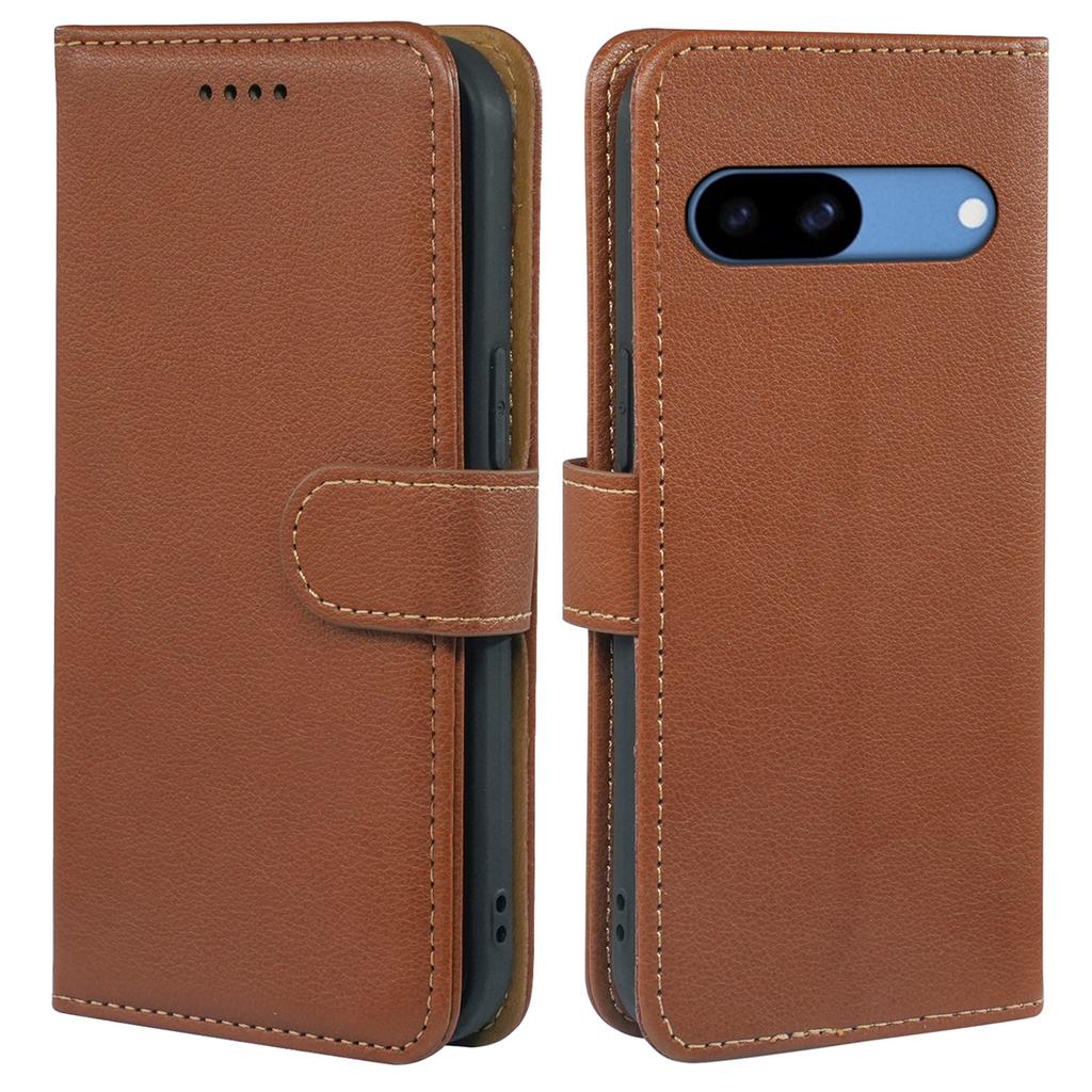 For Google Pixel 8a Case RFID Blocking Wallet Litchi Texture Leather Phone Cover Magnetic Clasp