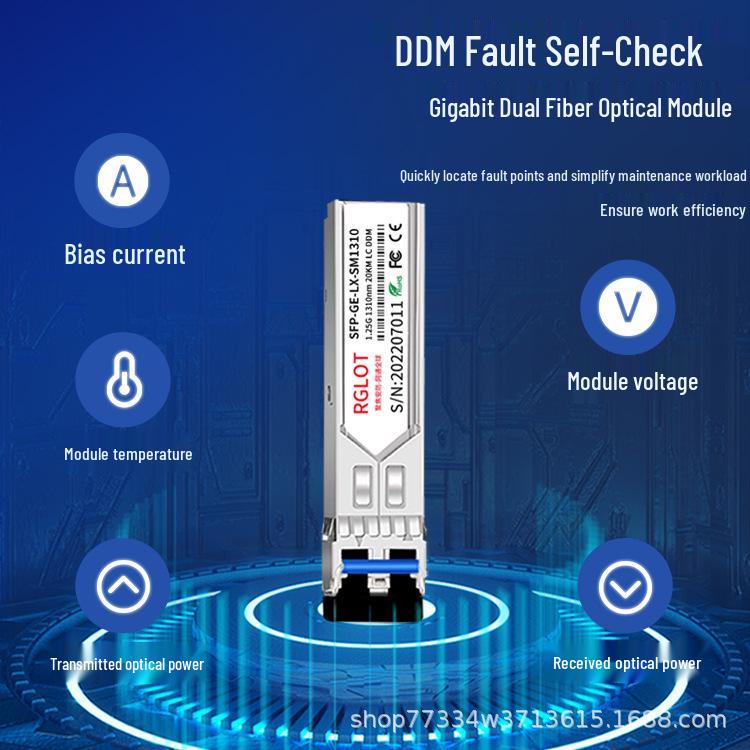 1.25G SFP Gigabit Single-Mode Dual Fiber Optical Module LC, 20km Range, Compatible with Major Brands Gigabit Single-Mode Dual Fiber LC 20km