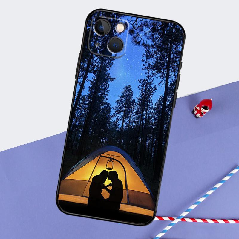 Camping Nature Phone Case For iPhone 16 15 Pro Max 12 13 Mini 11 14 Pro Max XR 16 15 Plus 16e Cover Coque