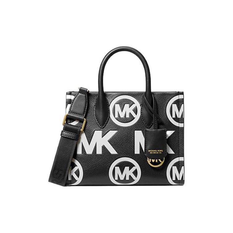 New MICHAEL KORS Mirella Leather Tote Bag Shopping Bag Handbag Shoulder Bag Crossbody Bag Small Size Women's Black 35F3G7ZC5L-BLACK