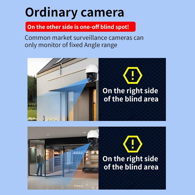 Outdoor Dual Lens 4K Überwachung Home Security CCTV Kamera Drahtlose WIFI IP Kamera Unterstützung Zwei-Wege Audio Eingebautes mikrofon