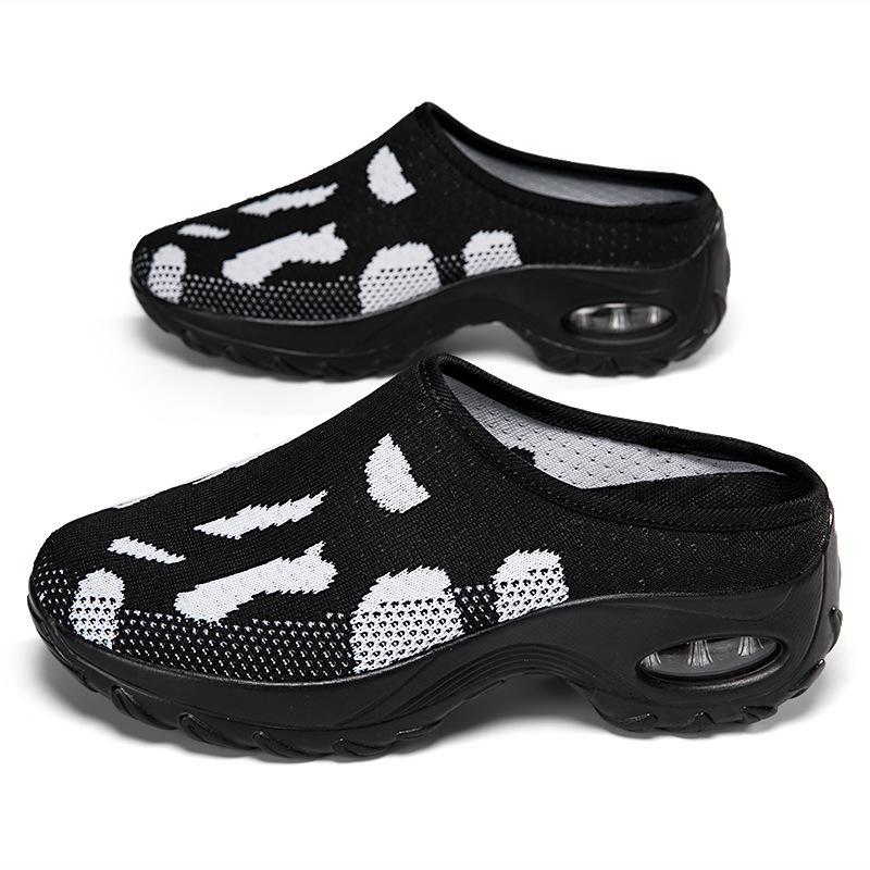 

Большие размеры, новые полупрозрачные сетчатые дышащие женские туфли, повседневные полушаговые ленивые одношаговые дышащие прогулочные туфли 42