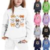 Kids' Hoodie Sweatshirt Set with Halloween Print for Boys and Girls
