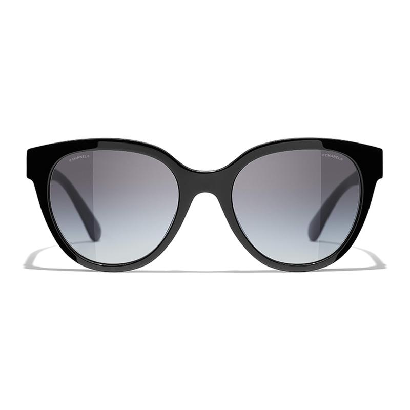 

CHANEL letter decoration acetate frame butterfly sunglasses women s black чорний