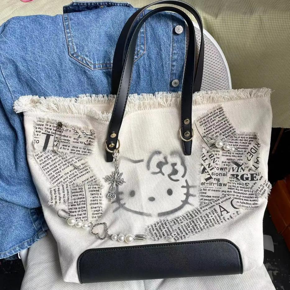 Cute Cartoon Purple Underarm Bag Women Autumn Winter Sweet Style Shoulder Handbag Tote