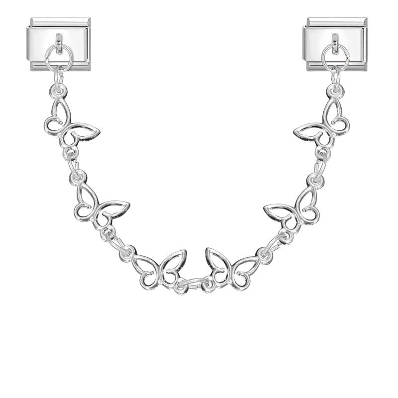 Fashion Personalized DIY Chain Tassel Charm Bracelet Star Heart Butterfly Bow Pendant Bead 9MM Bracelet Stainless Steel Jewelry