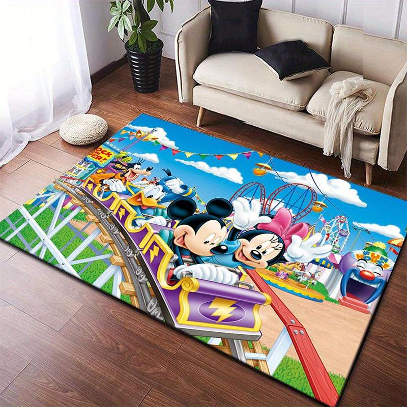 1pz Tappeto Area Mickey e Minnie, Tappetino Antiscivolo, Design Personaggi Cartoni Animati, Morbido Velluto, Decorazione Stanza, Tappeto Interno Lavabile