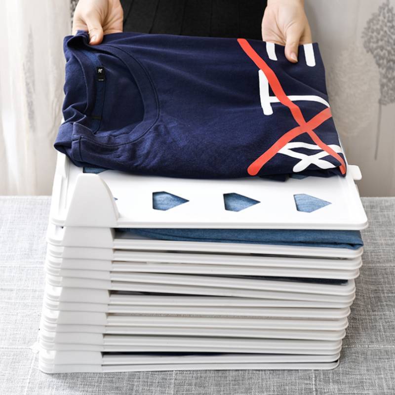 Clothing Organizer Foldable Storage Shelf For Home Wardrobe With Layered Design