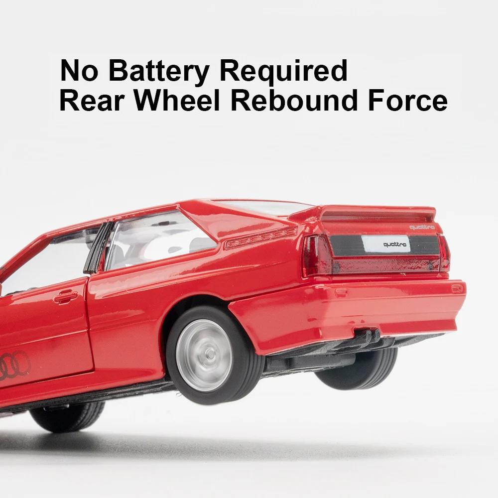 1/36 Scale Quattro 1980 Alloy Car Models Toy Diecasts Vehicles Model Doors Opened Pull Back Sport Car for  Kids Gift