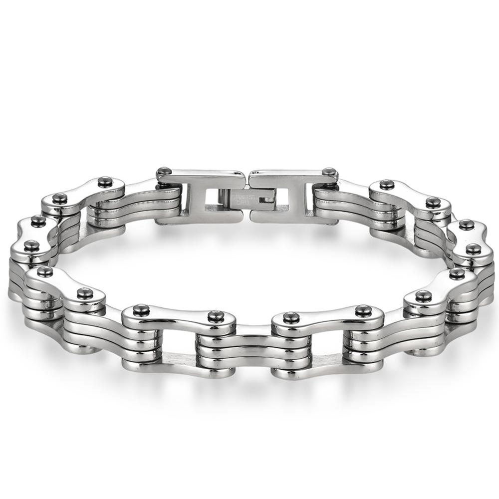 Punk Men's Biker Bracelet Motorcycle Style Chain 316l Stainless Steel Bracelets for Man Jewelry Accessory Birthday Gifts for Dad