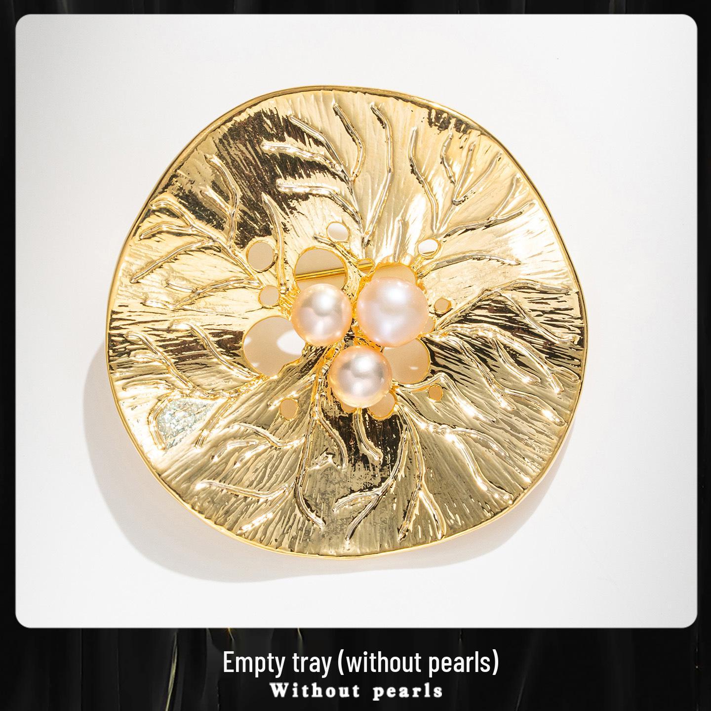 Bo Xin Yun Freshwater Pearl Lotus Leaf Brooch - Unisex Suit Lapel Pin Corsage