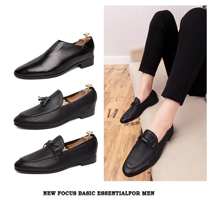 Men's Korean Style Leather Loafers - Soft Sole, Slip-On, Business Casual Shoes for Spring and Autumn