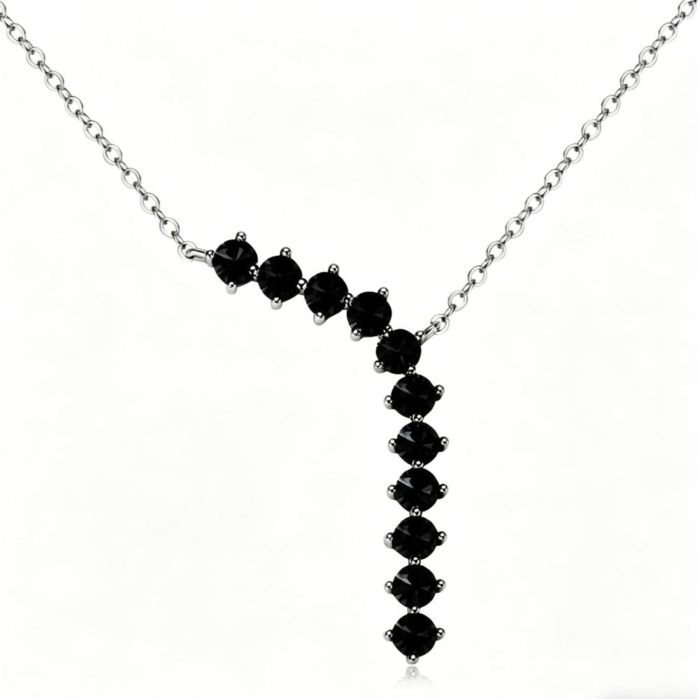 

3mm Fairy Unique Design Moissanite Pendant Necklace D VVS1 Premium Delicate Fashion Fine Jewelry 3mm чёрный