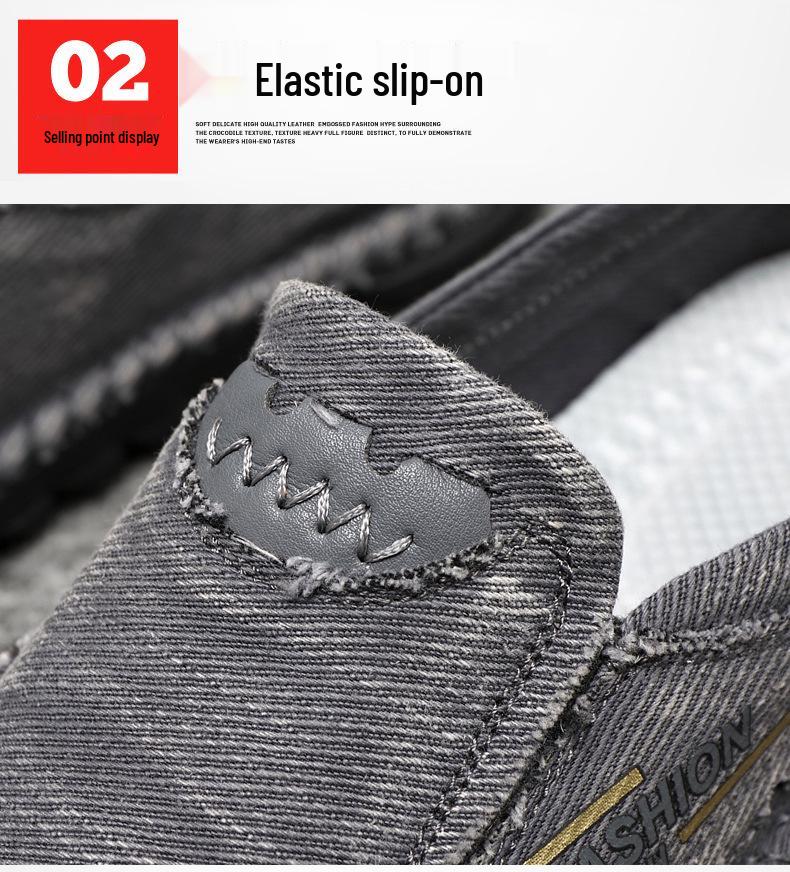 Men's Slip-On Soft Sole Breathable Shoes, Large Size, Spring/Autumn Style, Old Beijing Cloth, Beef Tendon Sole, Dad Driving Shoes