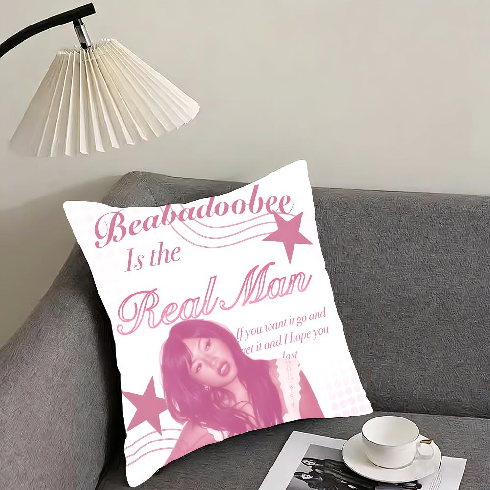 BBeabadoobee Singer Cushion Cover Pillowcase Ultra Soft Skin Friendly Fabric Cloud Like Comfort Concealed Zipper