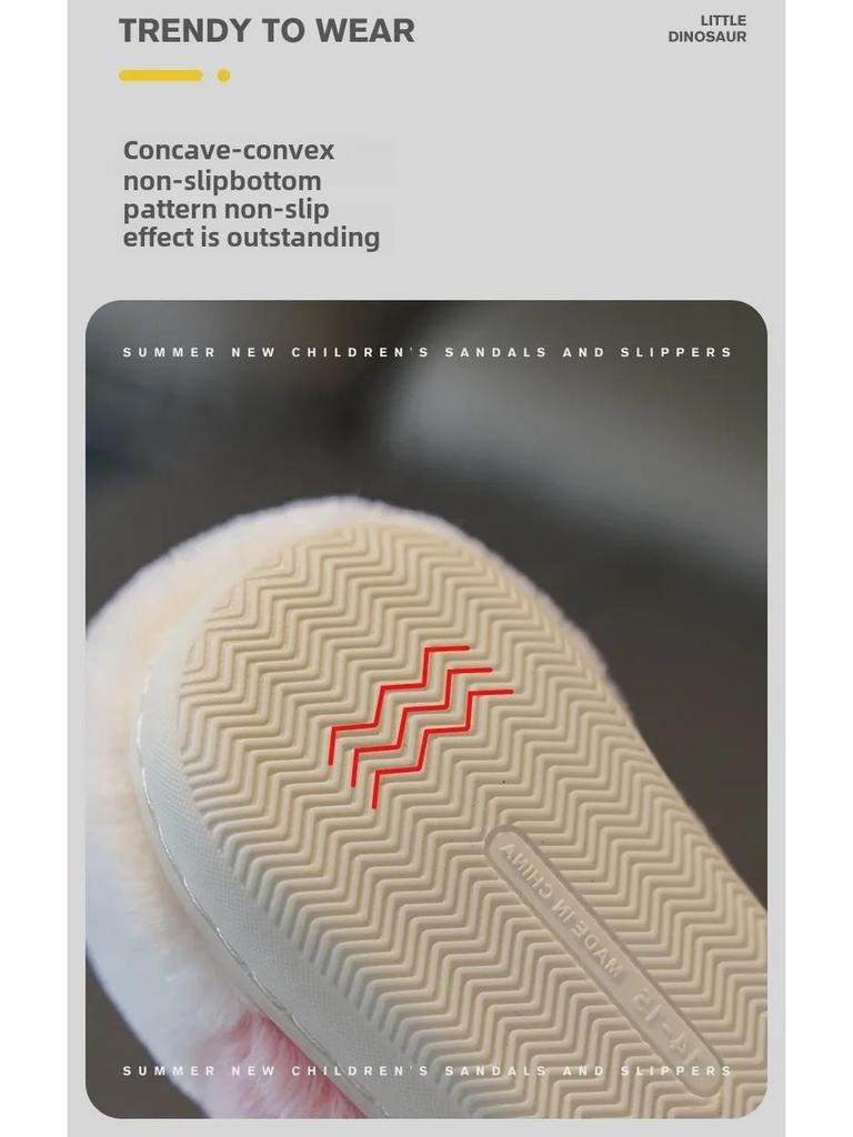 Children's Cute Cartoon Rabbit Slippers for Girls and Boys - Indoor Cotton Shoes for Autumn and Winter