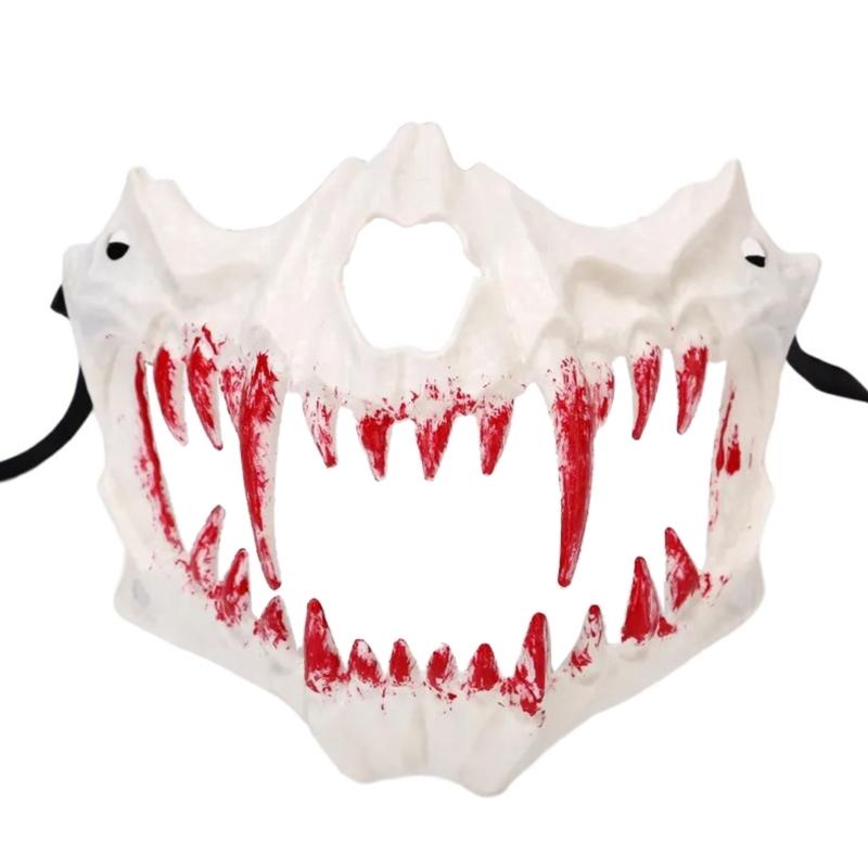 Maschera di Drago Anime Maschera di Halloween Maschera di Scheletro Animale Maschera Teschio Cosplay Cane Maschera da Festa Maschera di Lupo Diavoli Horror