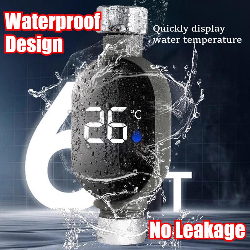 LED Display Household Water Shower Thermometer Flow Self-powered Water Thermometer Monitoring Baby Care Energy Smart Meter