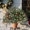Outdoor Christmas Urn Filler Urn Filler Outdoor Ornaments Branches Ornaments Sparkling Light Decor For Cemetery Porch Front Yard