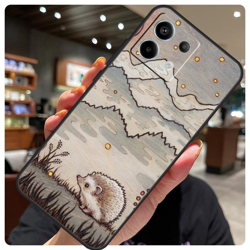 Kawaii Hedgehog Heart Cute Case For Xiaomi Redmi Note 13 12 9 10 11 14 15 Pro Plus Cover For Redmi 14C 10C 12C 13C 15 C