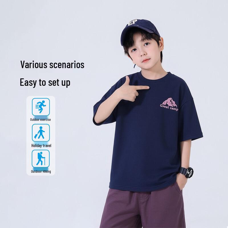 Boys' Summer Cotton Short-Sleeve & Shorts Set