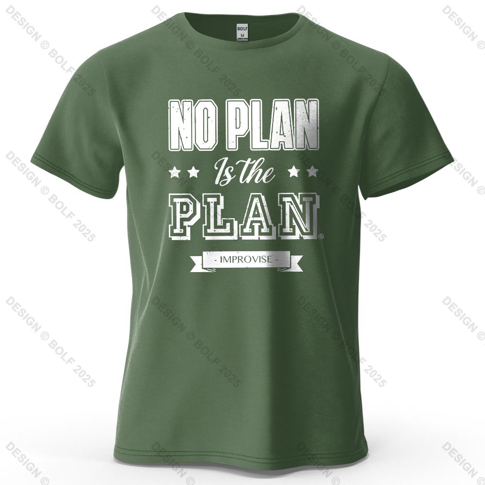 No Plan Is The Plan Printed Unisexs Tshirt 100 Cotton Oversized Trendy Graphic Tees For Unisex Tops Tees Casual Streetwear