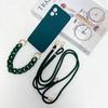 Custodia con Catena in Marmo per iPhone 16E 16 Pro Max 13 12 Mini 11 15 Plus 14 Pro X XS Cinghia da Laccio a Tracolla in Silicone Braccialetto Cover