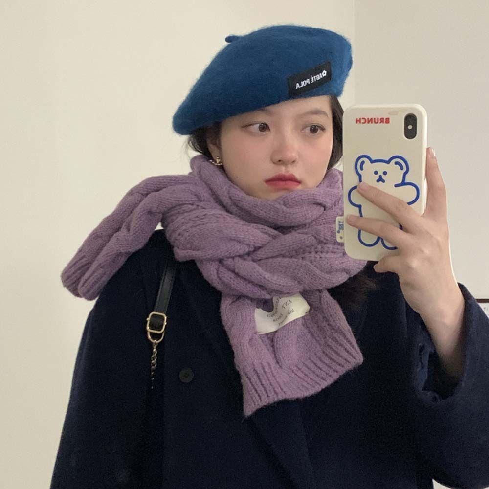 Winter Autumn Imitation Woolen Solid Color Women Berets British Hats Beanie Hat Korean Painter Caps